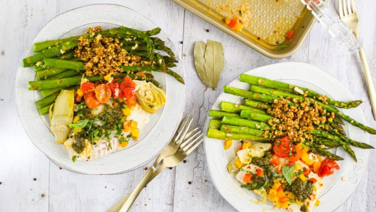 Mediterranean Cod Sheet Pan Dinner