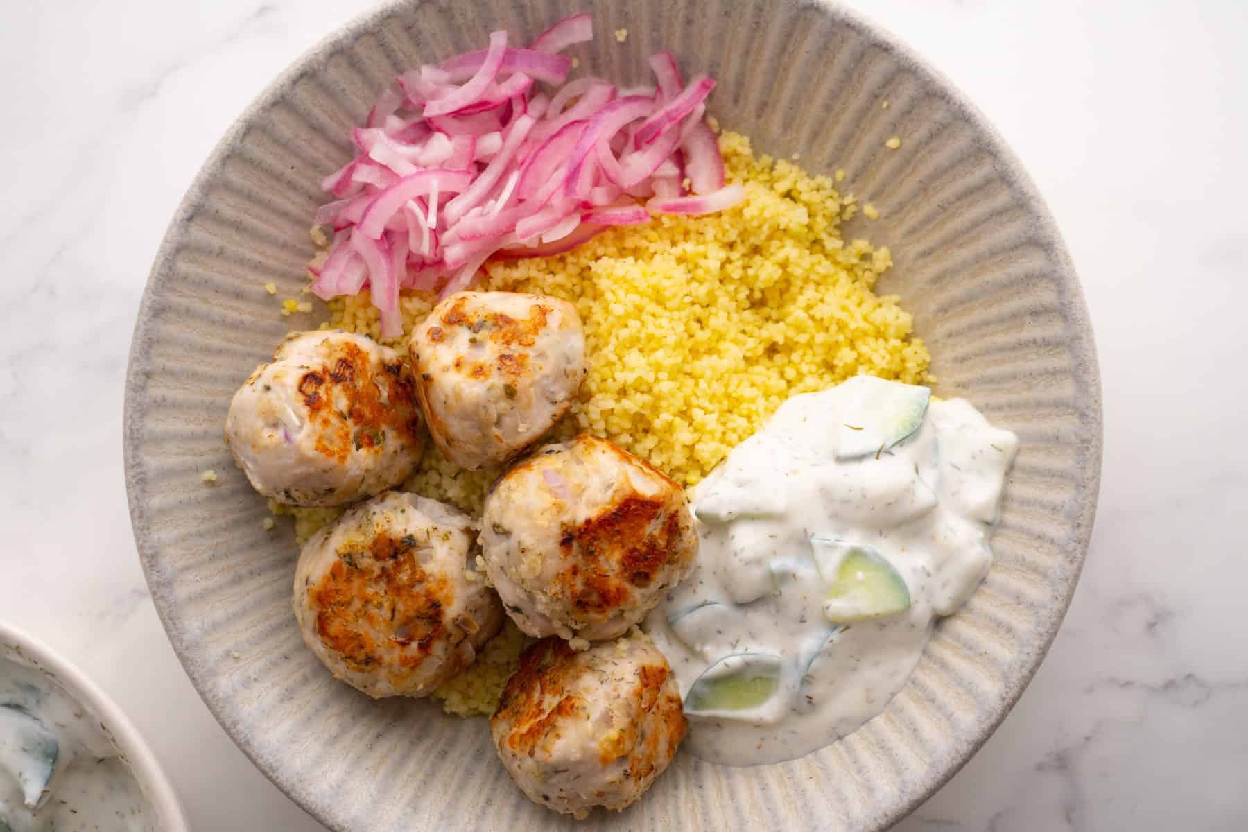 Greek Meatball Bowls