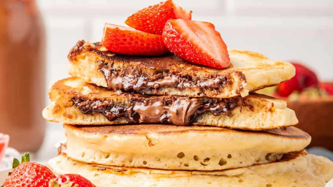 Nutella Stuffed Pancakes