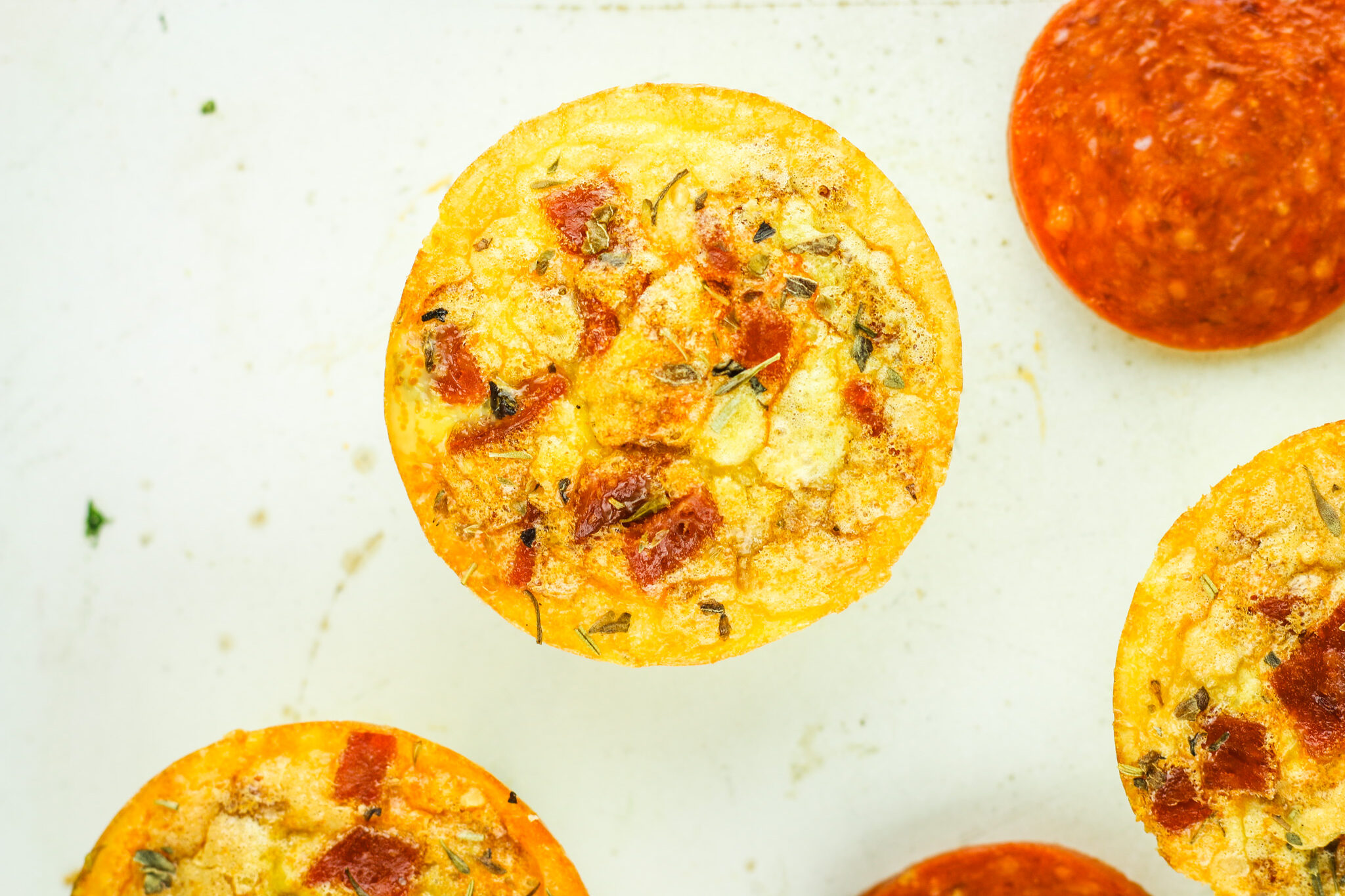 Pepperoni Pizza Cottage Cheese Egg Muffins