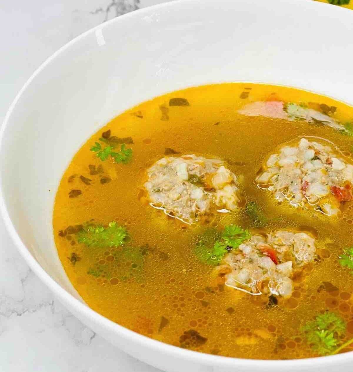 Romanian Meatball Soup