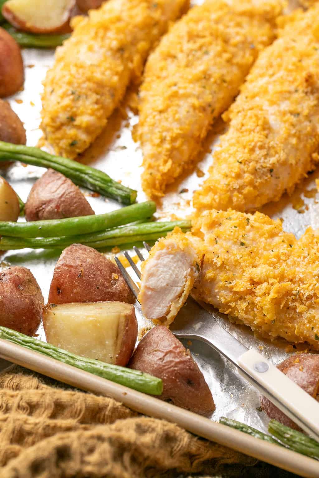Sheet Pan Cornflake Chicken Dinner