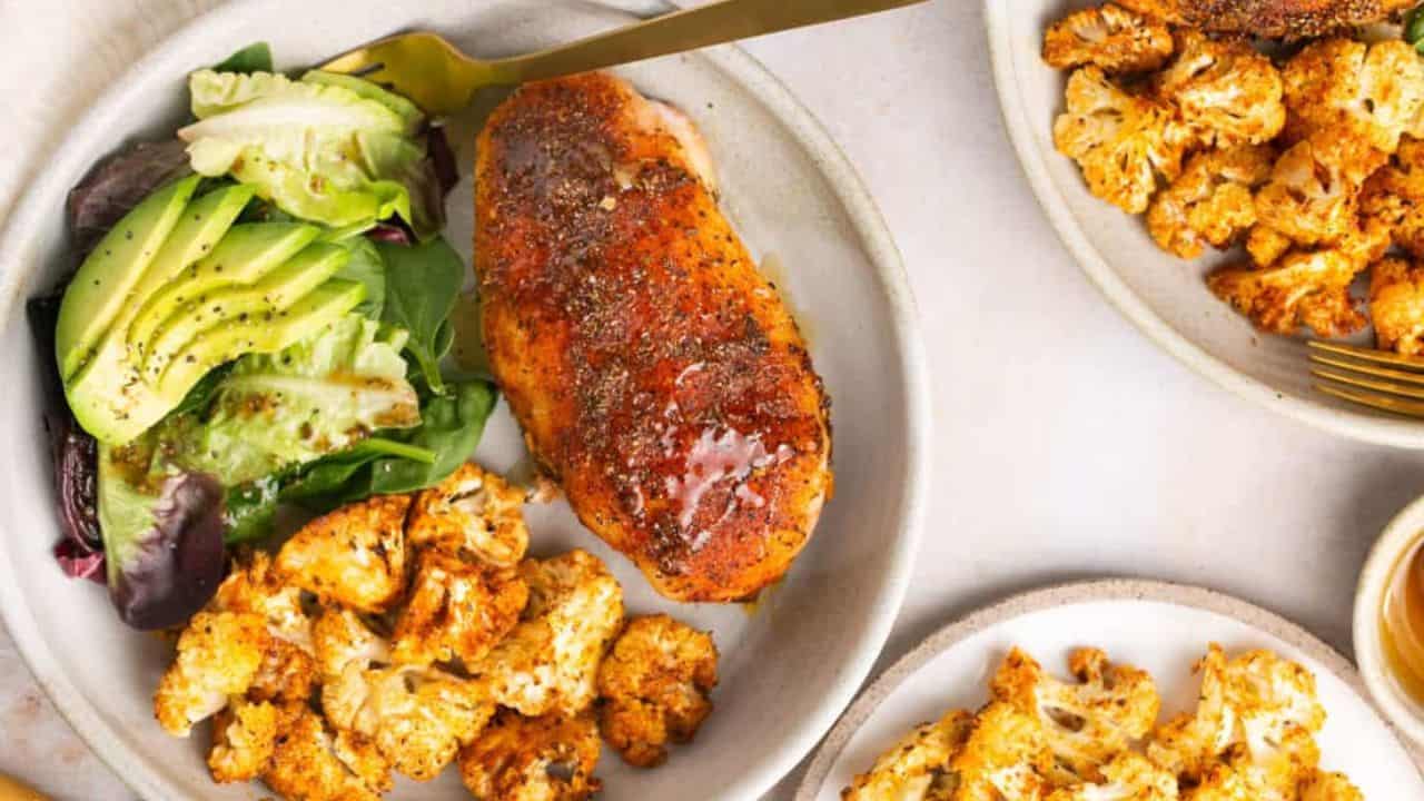 Honey Garlic Baked Chicken and Cauliflower