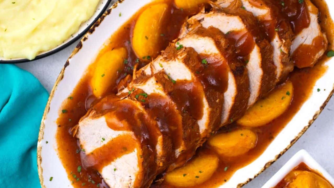 Slow Cooker Peach Pork
