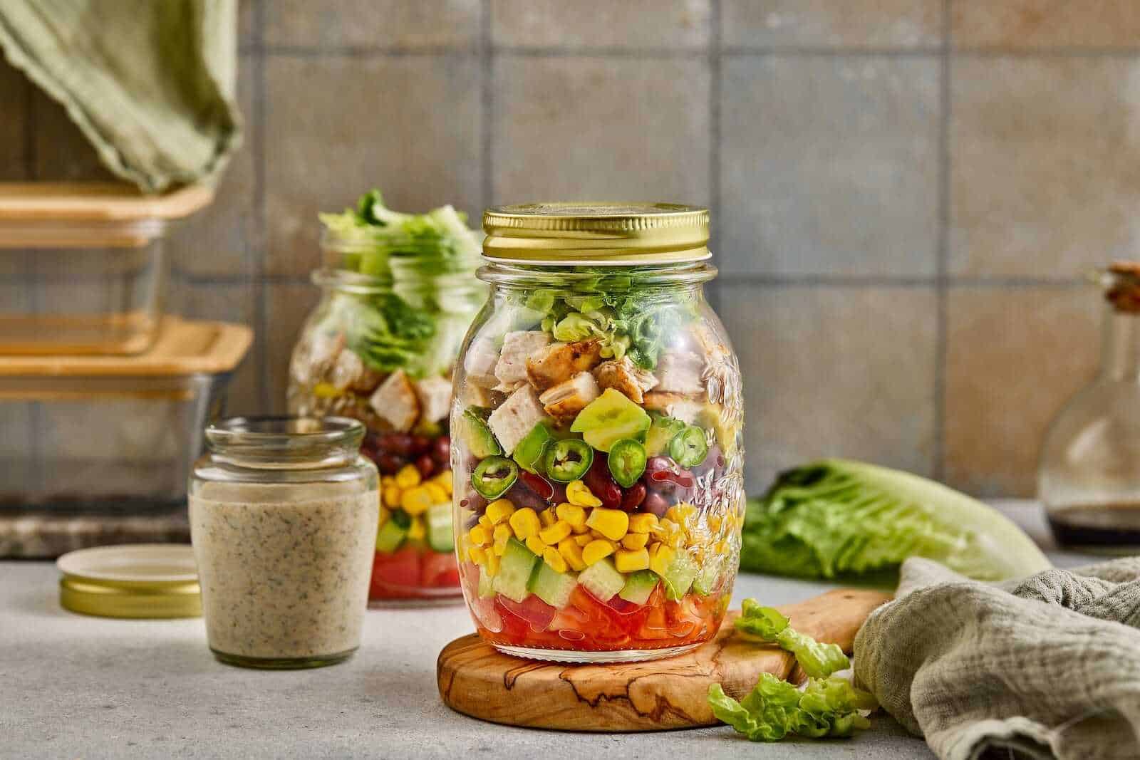 Southwest Chicken Salad in a Jar