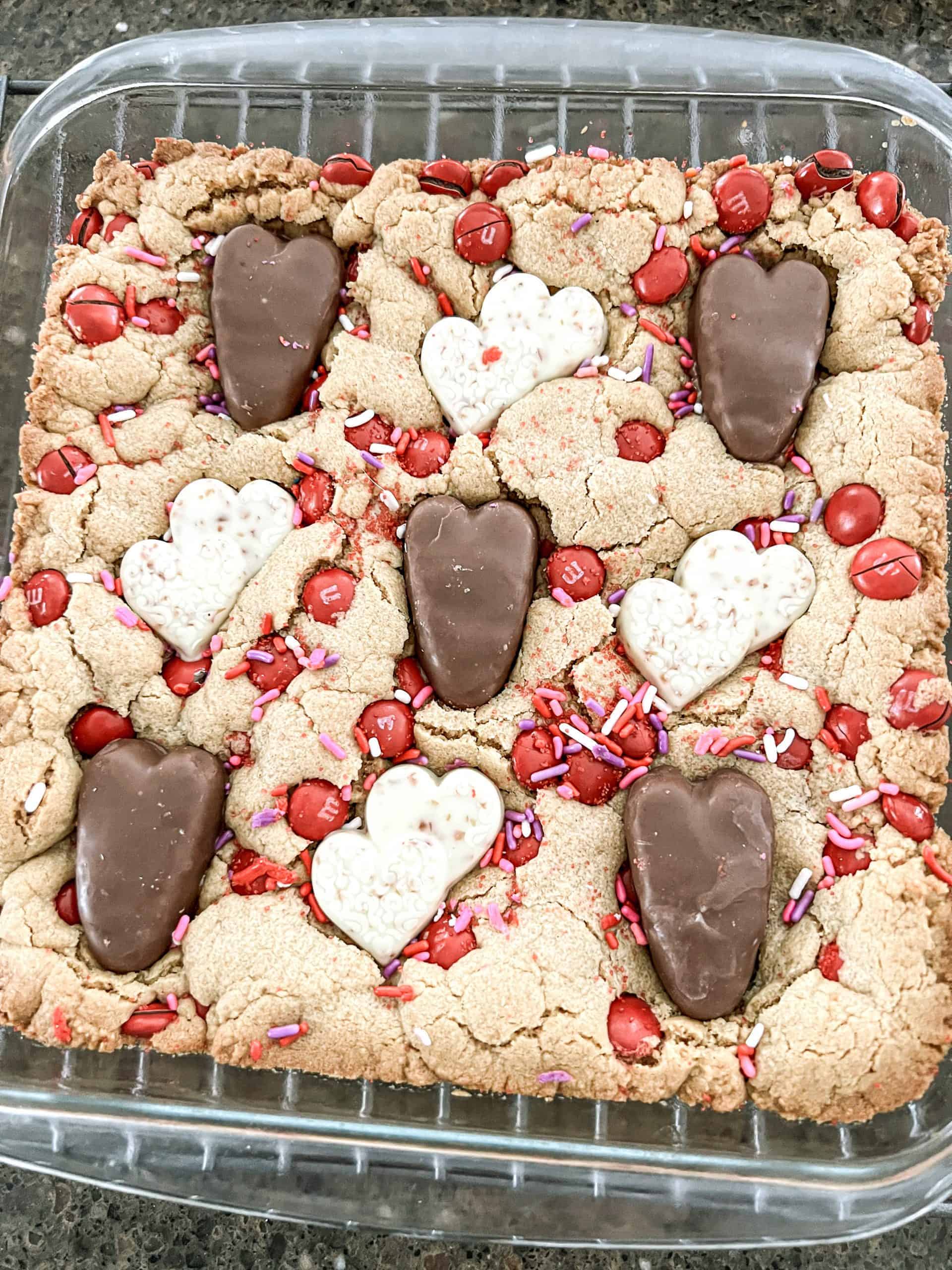 Valentine's Day Peanut Butter Cookie Bars