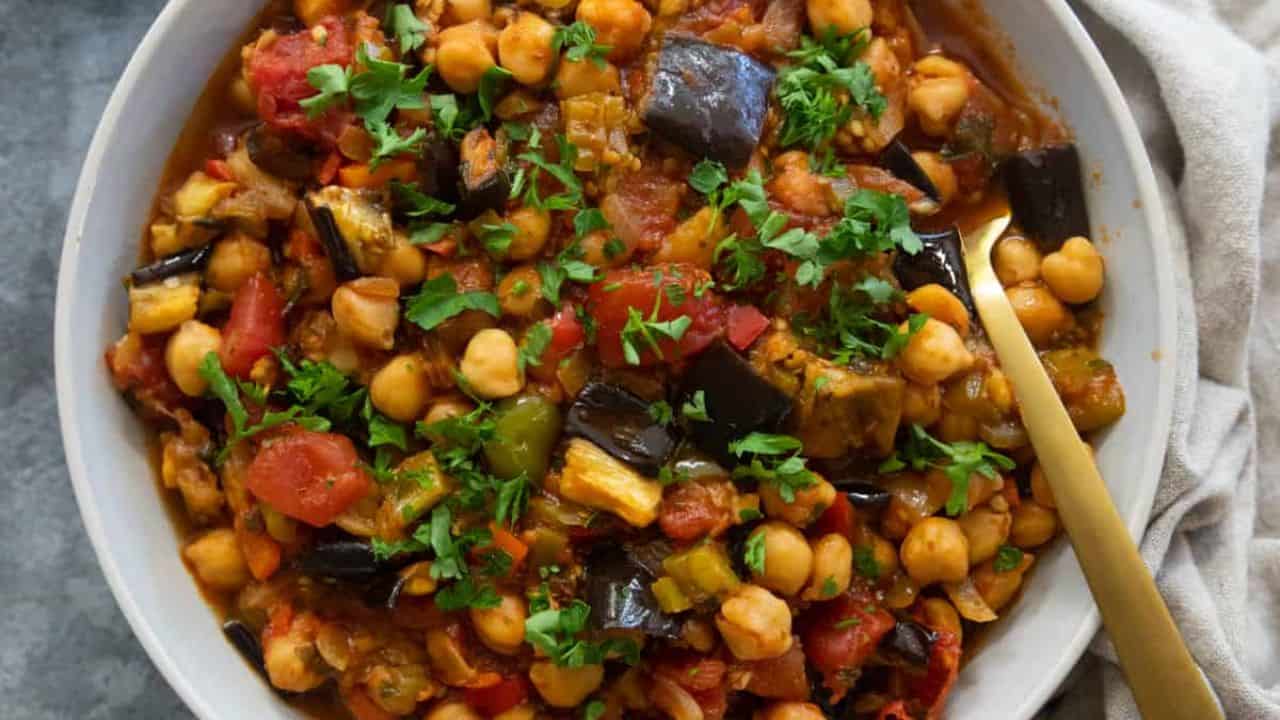 Vegan Eggplant Chickpea Stew Recipe