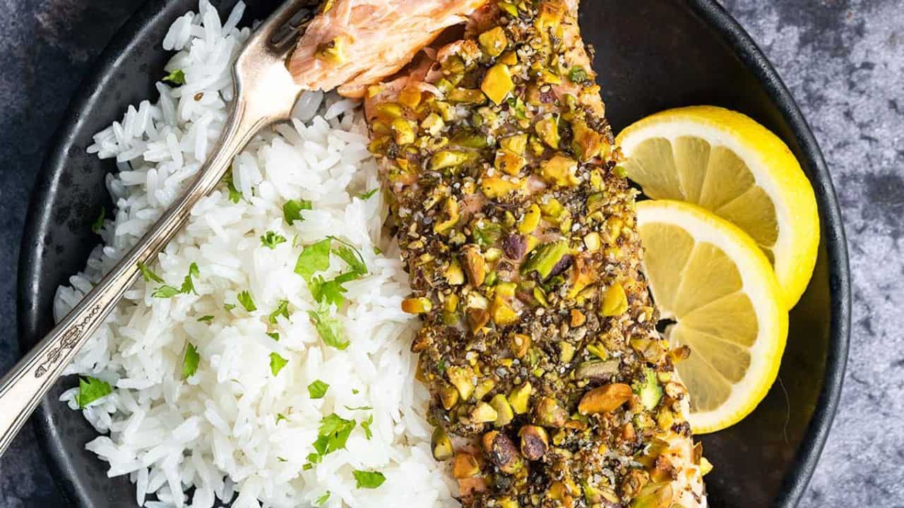 15-Minute Pistachio Crusted Salmon