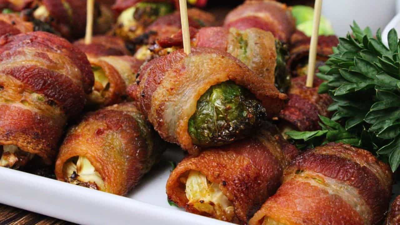 Air Fryer Bacon Wrapped Brussel Sprouts