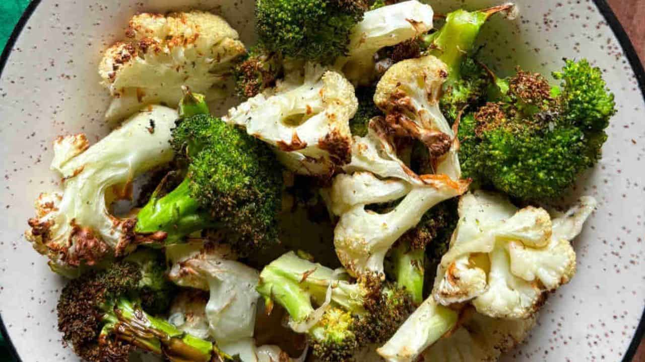 Air Fryer Broccoli and Cauliflower