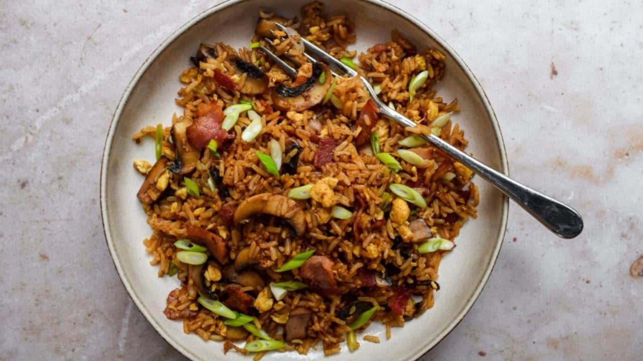 Bacon & Mushroom Egg Fried Rice