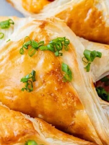 Baked Ham and Cheese Puff Pastry Croissants