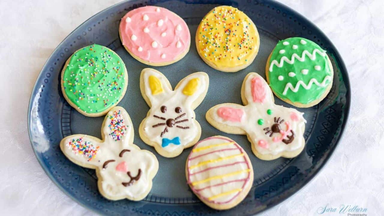 Best Sour Cream Easter Sugar Cookies with Cream Cheese Frosting