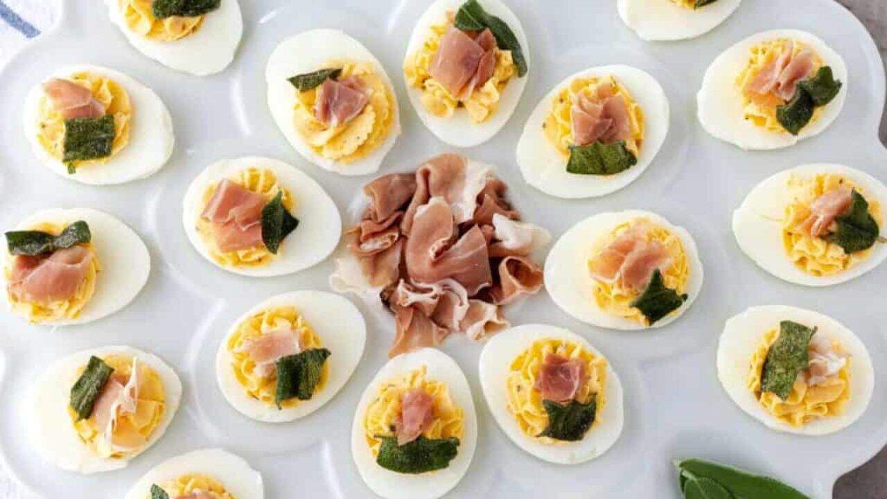 Butternut Squash and Prosciutto Devilled Eggs