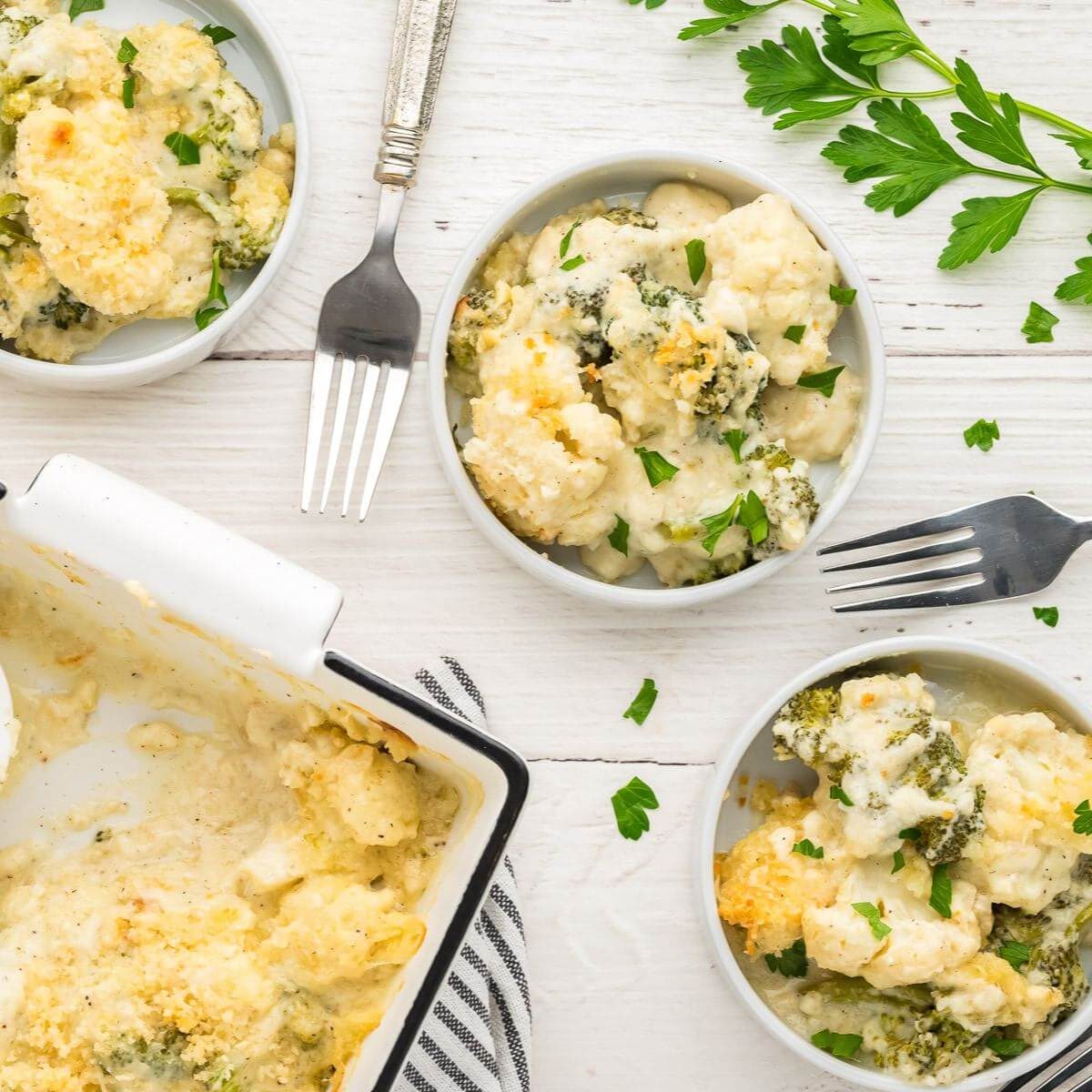 Cheesy Broccoli Cauliflower Casserole