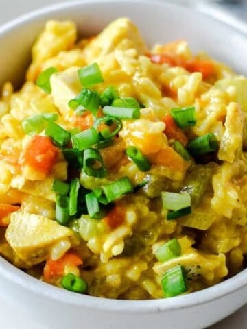 Cheesy Curry Chicken and Rice Casserole
