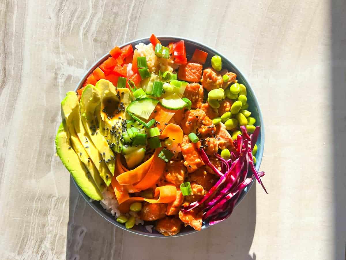 Easy Cooked Salmon Poke Bowls