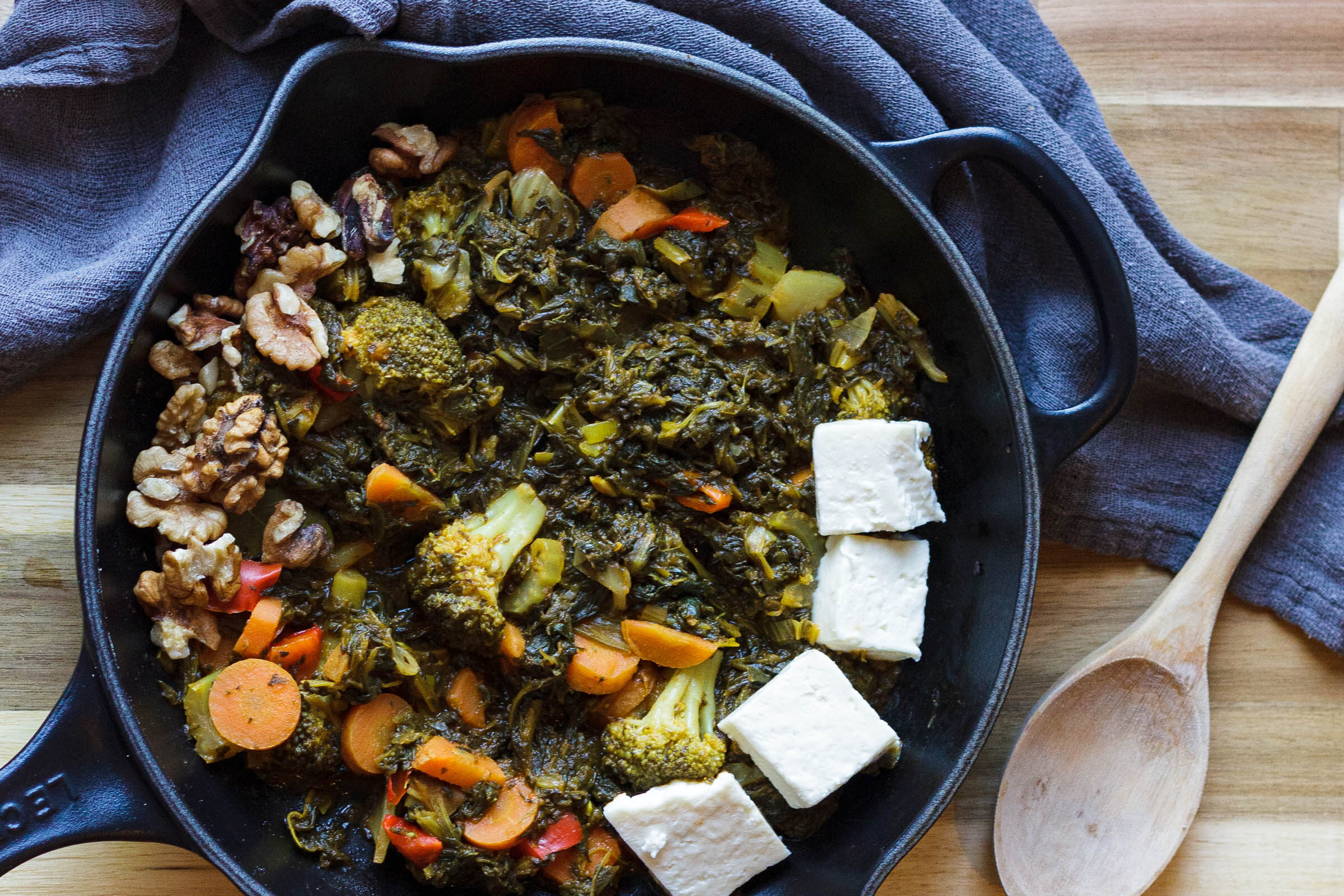 Easy Spinach Broccoli Skillet