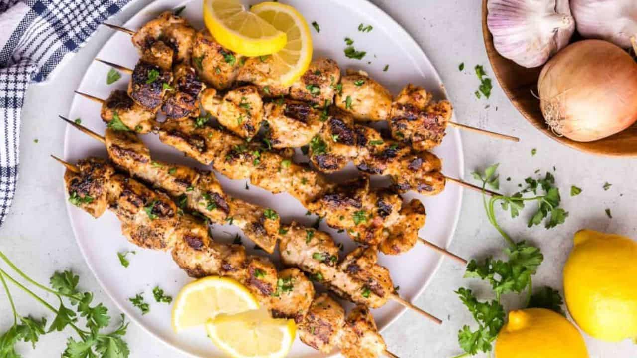 Garlic Parmesan Chicken Skewers