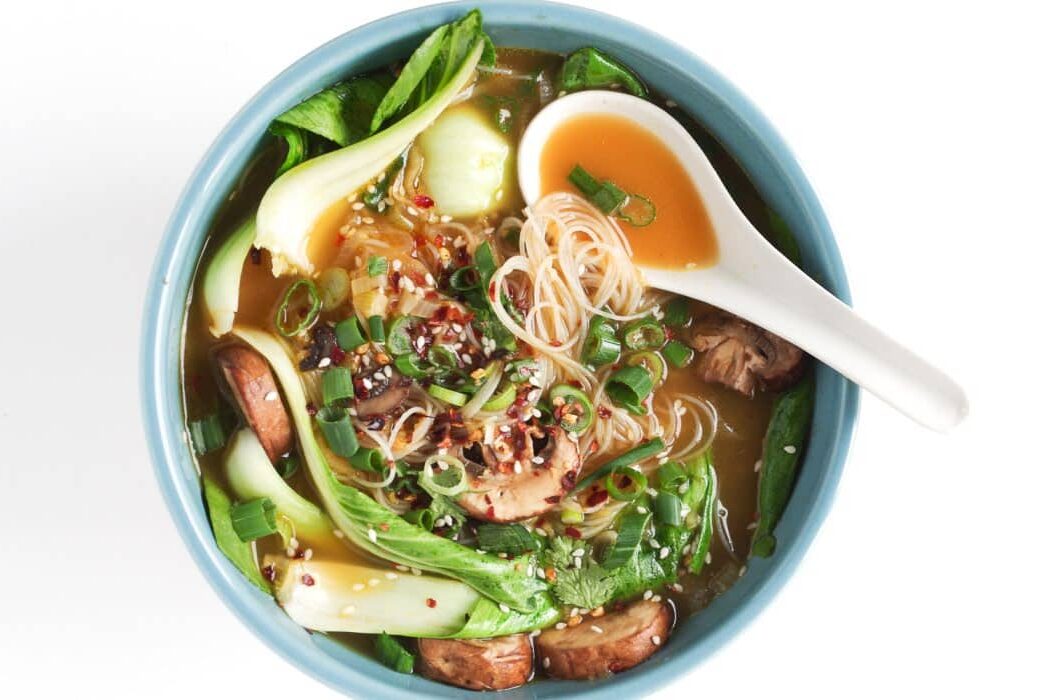 Ginger Garlic Noodle Soup With Bok Choy