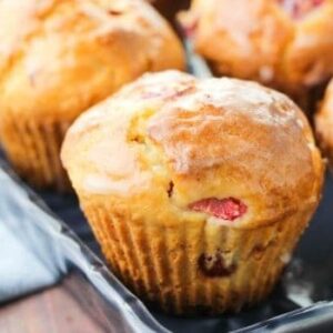 Glazed Strawberry Muffins