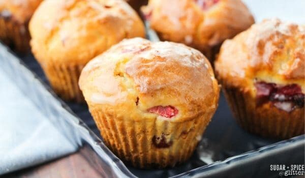 Glazed Strawberry Muffins