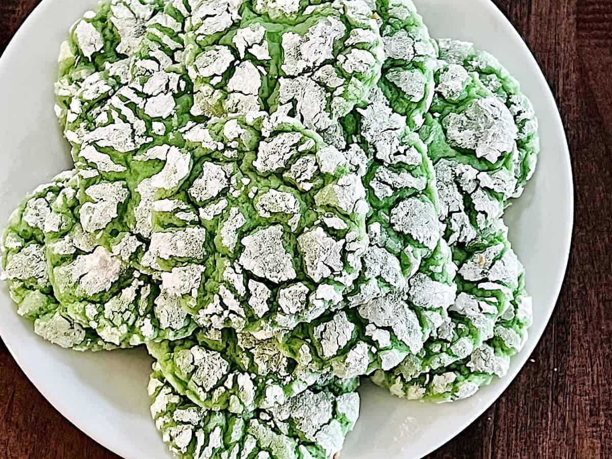Green Cake Mix Crinkle Cookies
