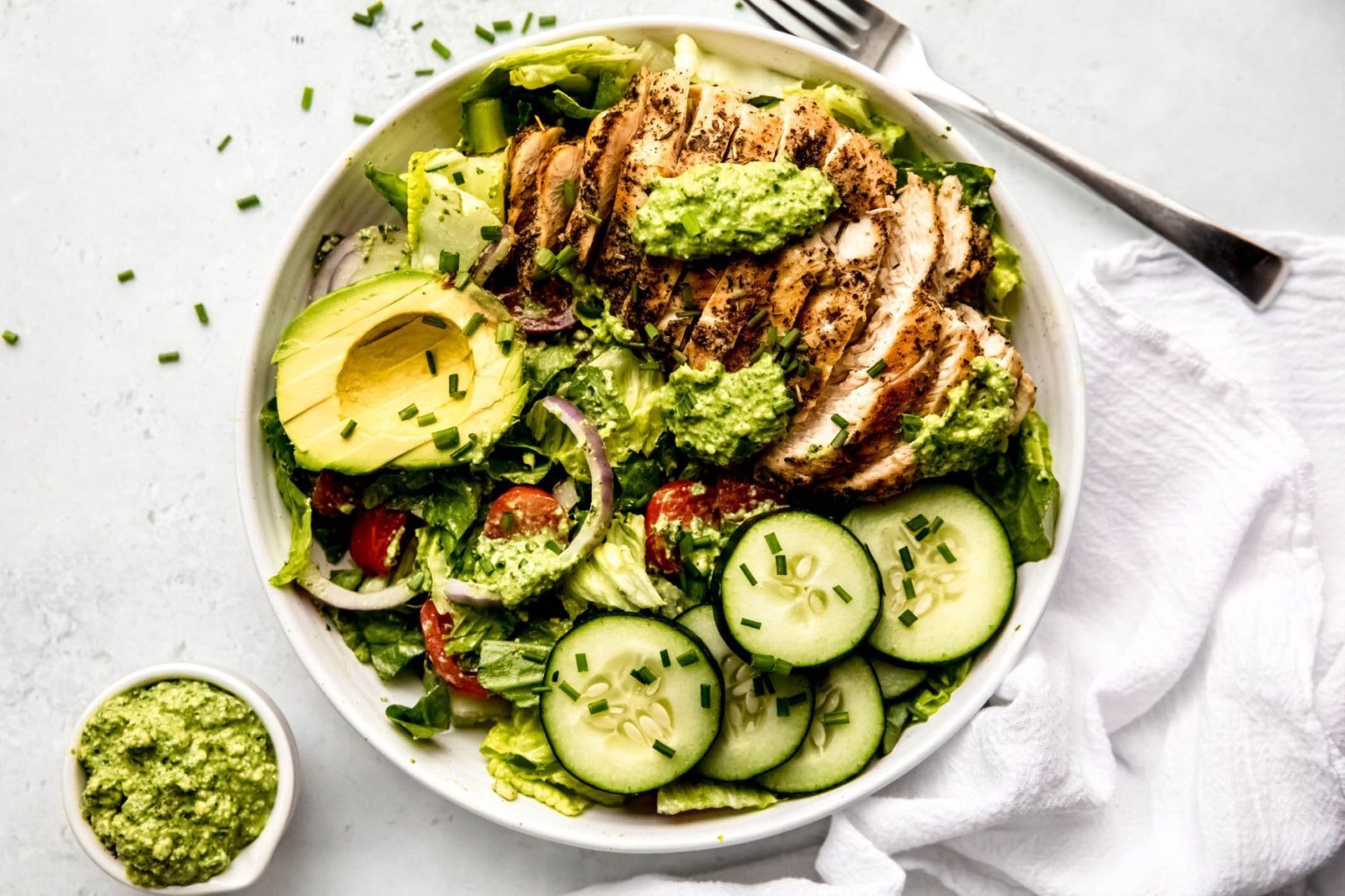 Grilled Chicken Green Goddess Salad