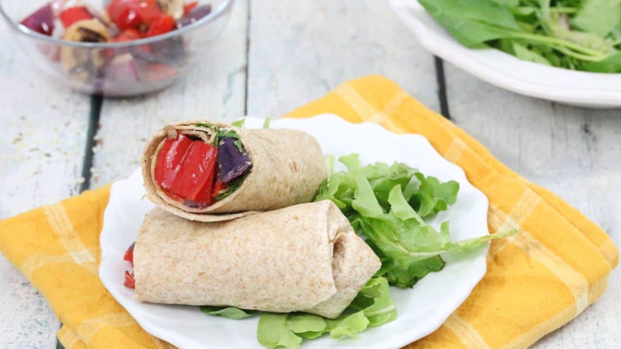 Grilled Vegetable Hummus Wrap