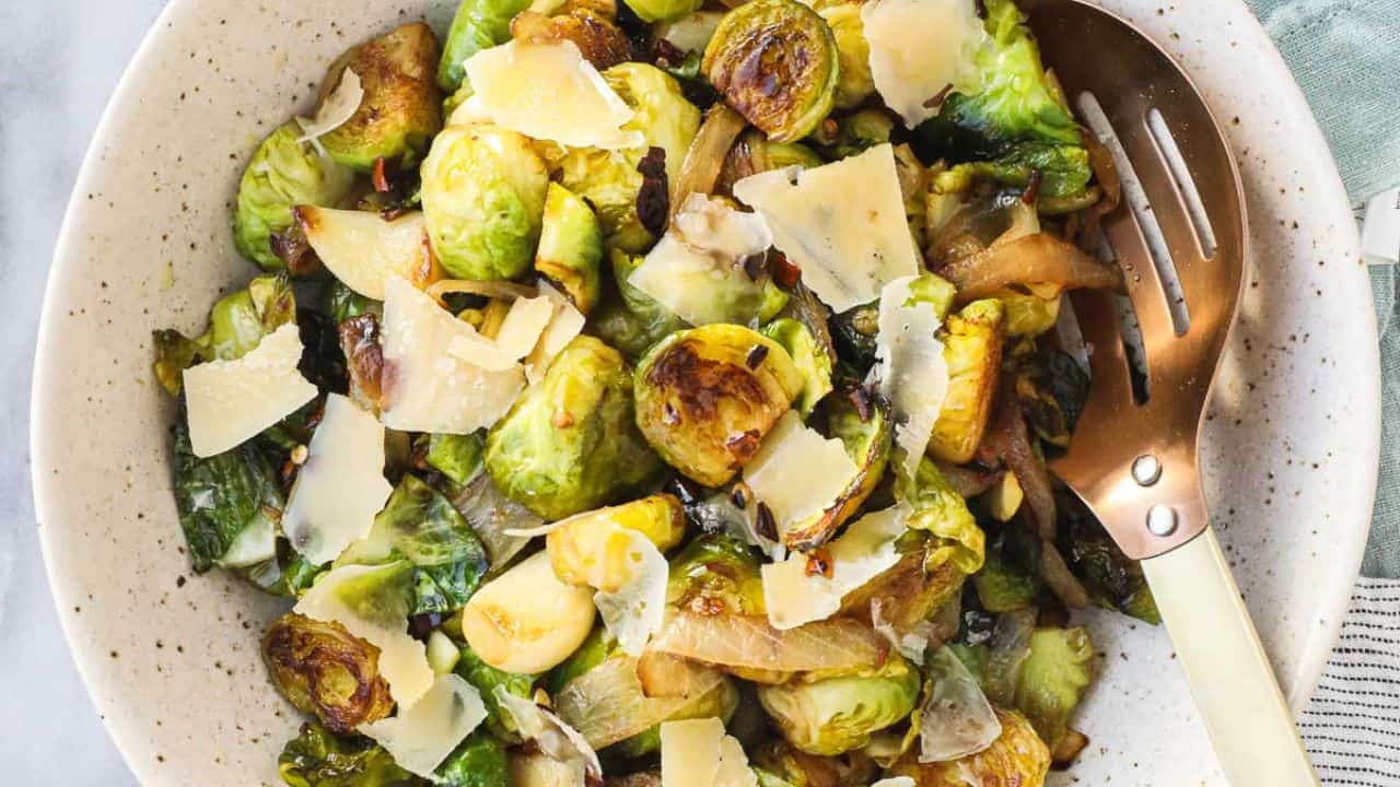 Hot Honey Brussels Sprouts with Parmesan