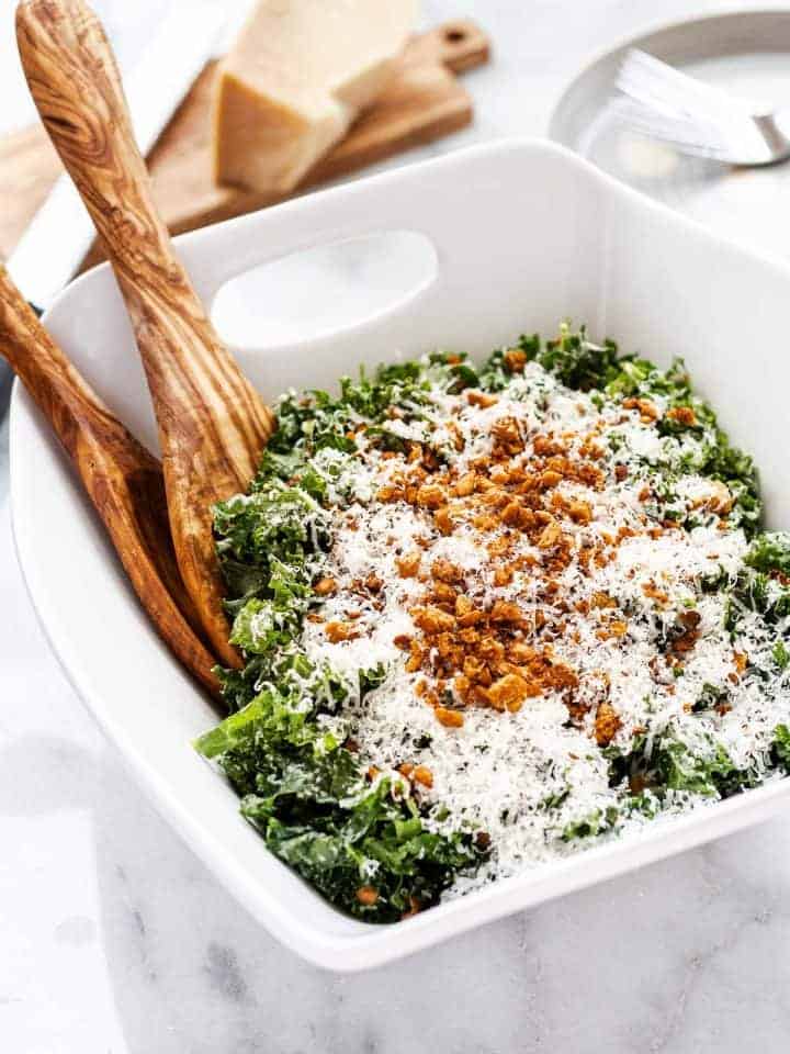 Kale Tahini Caesar Salad