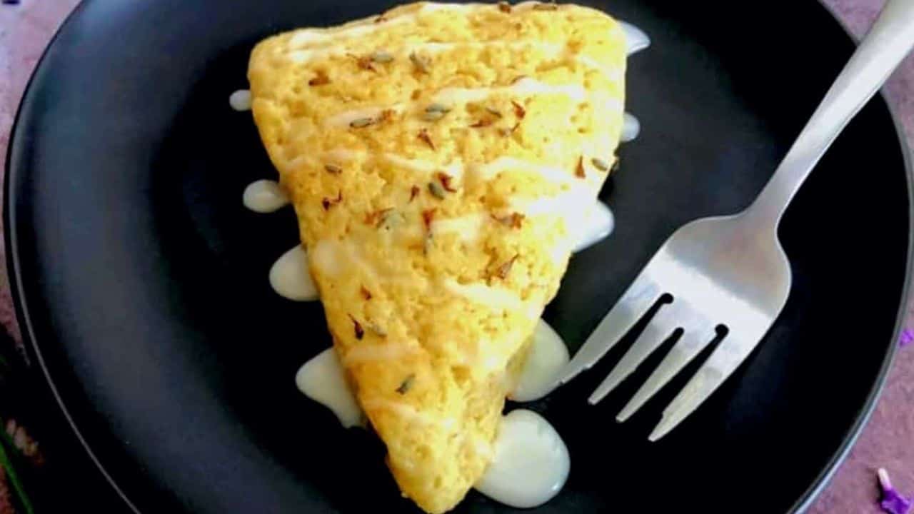 Lavender Sourdough Discard Scones with Lemon Glaze