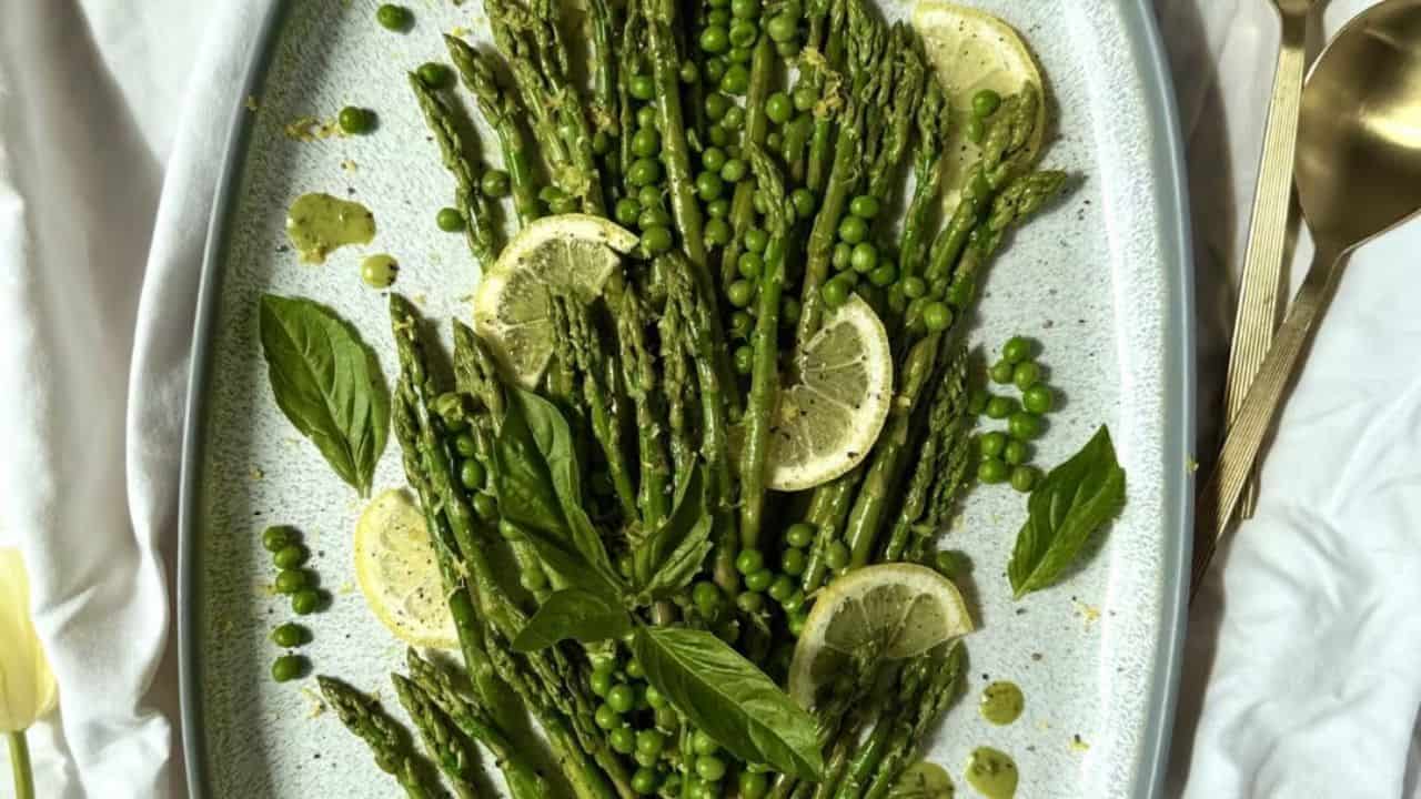 Lemon Basil Asparagus and Peas