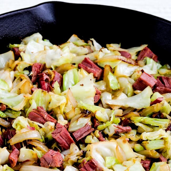 Low Carb Fried Cabbage with Corned Beef