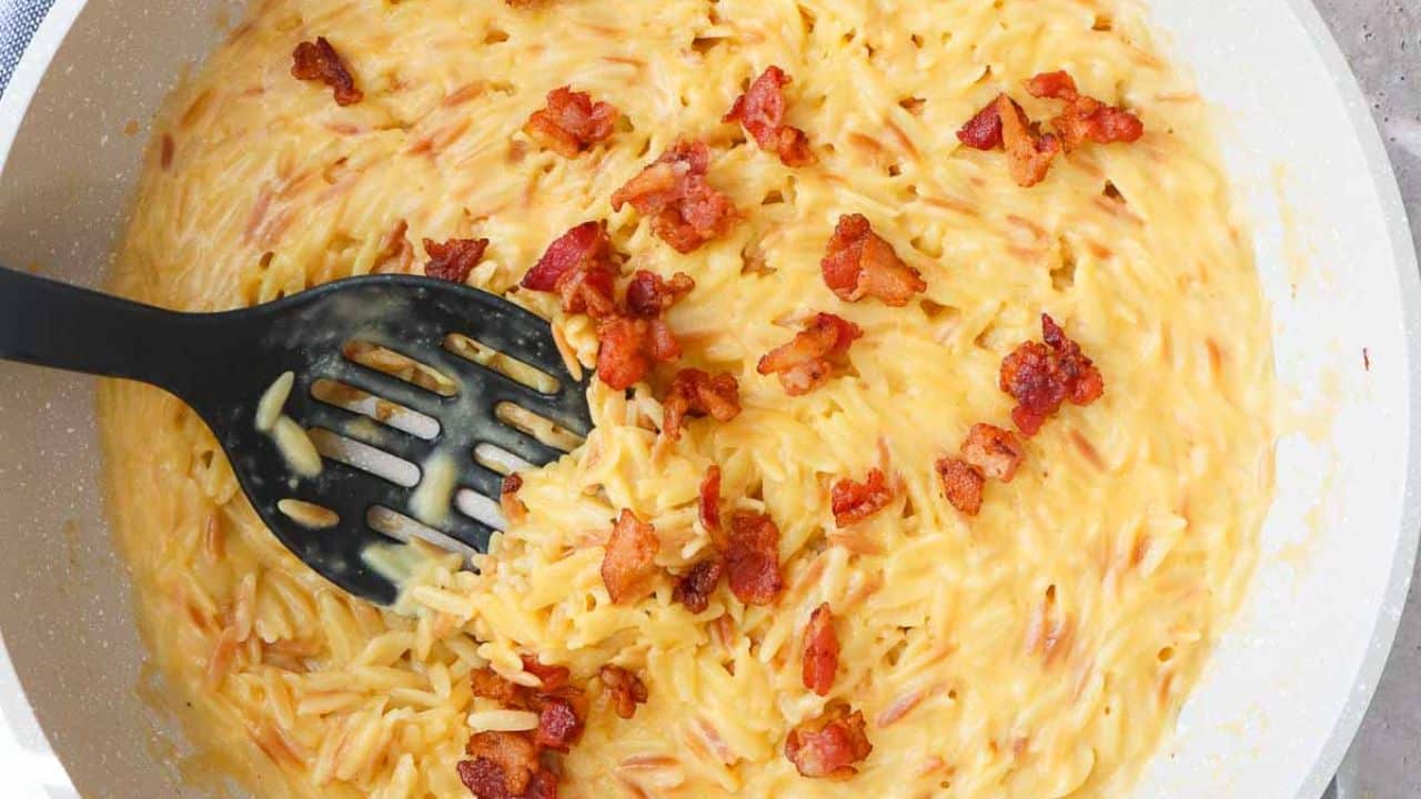 Orzo Mac and Cheese with Bacon