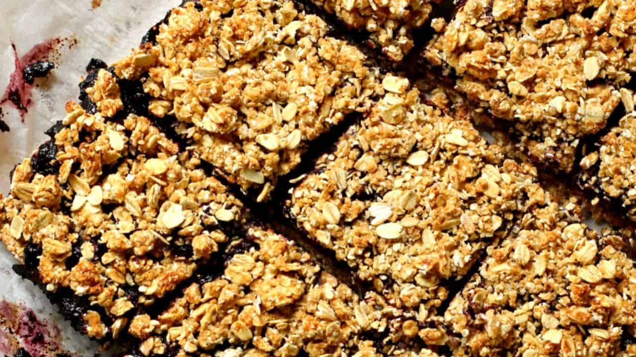 Peanut Butter & Jelly Crumble Bars