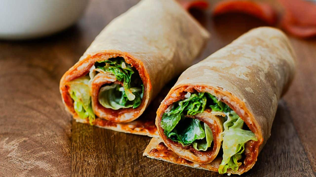 Pepperoni Pizza Caesar Salad Tortilla Wrap