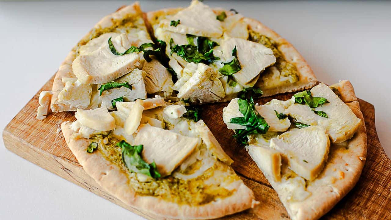 Pesto Chicken Flatbread Pizzas