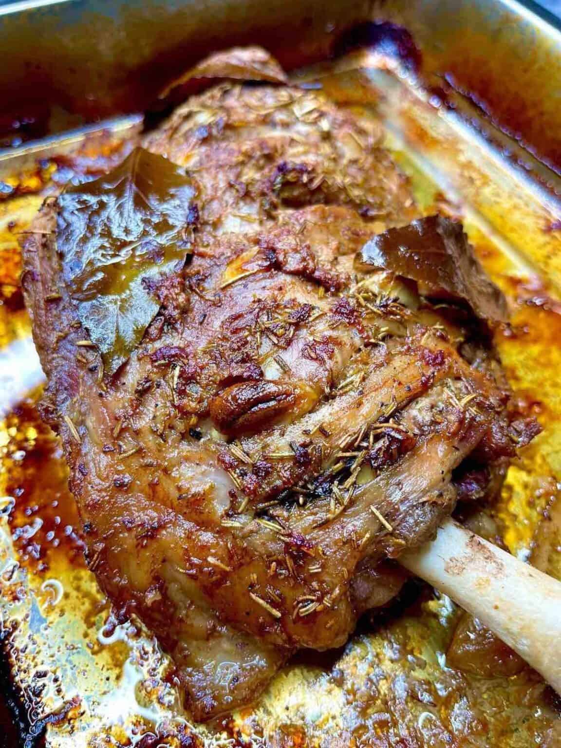 Roast Lamb Stuffed With Rosemary and Garlic