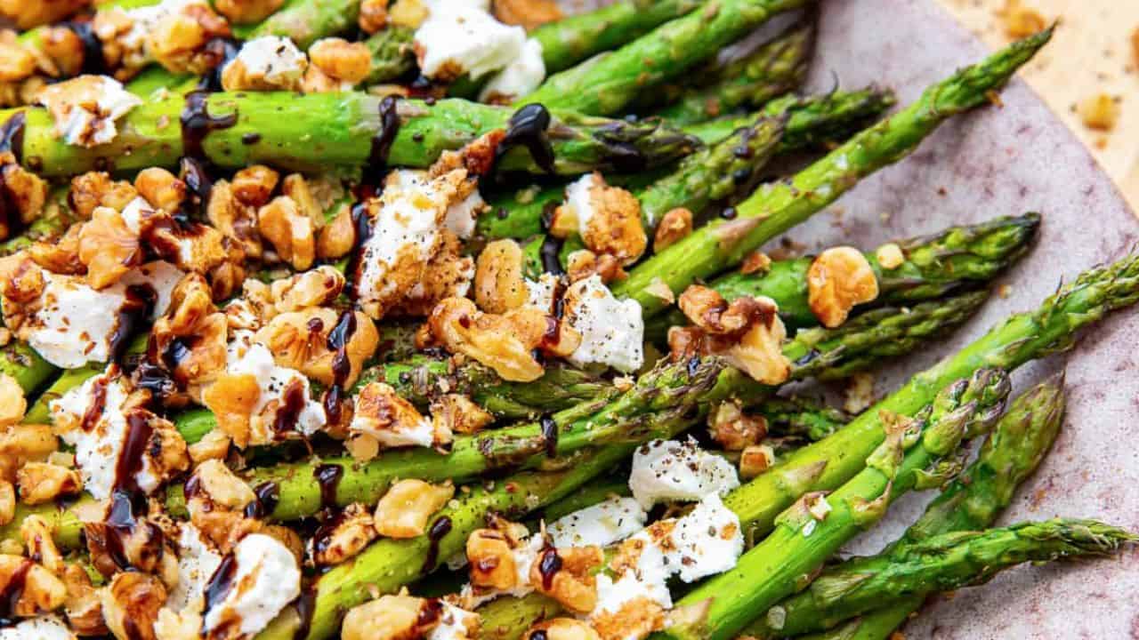 Roasted Asparagus with Balsamic and Goat Cheese