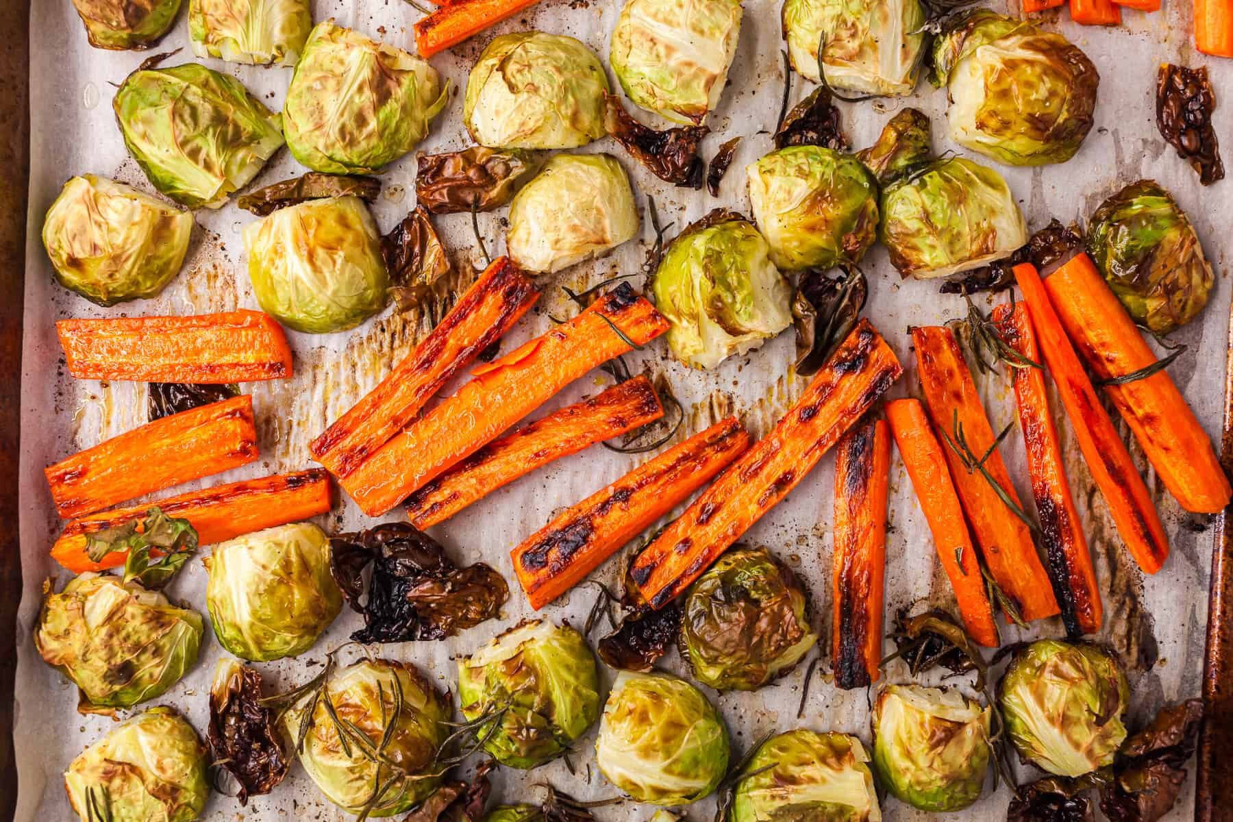 Roasted Brussels Sprouts and Carrots