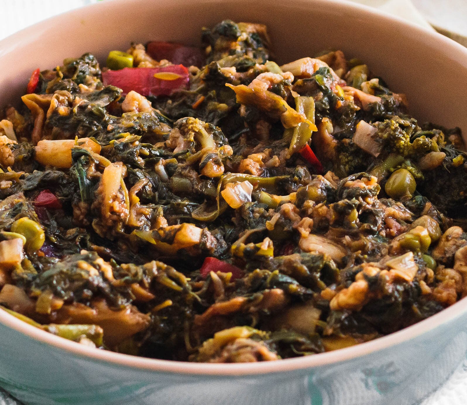Sauteed Spinach With Mushrooms And Vegetables
