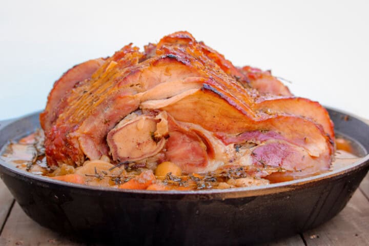 Skillet Honey Mustard Glazed Ham