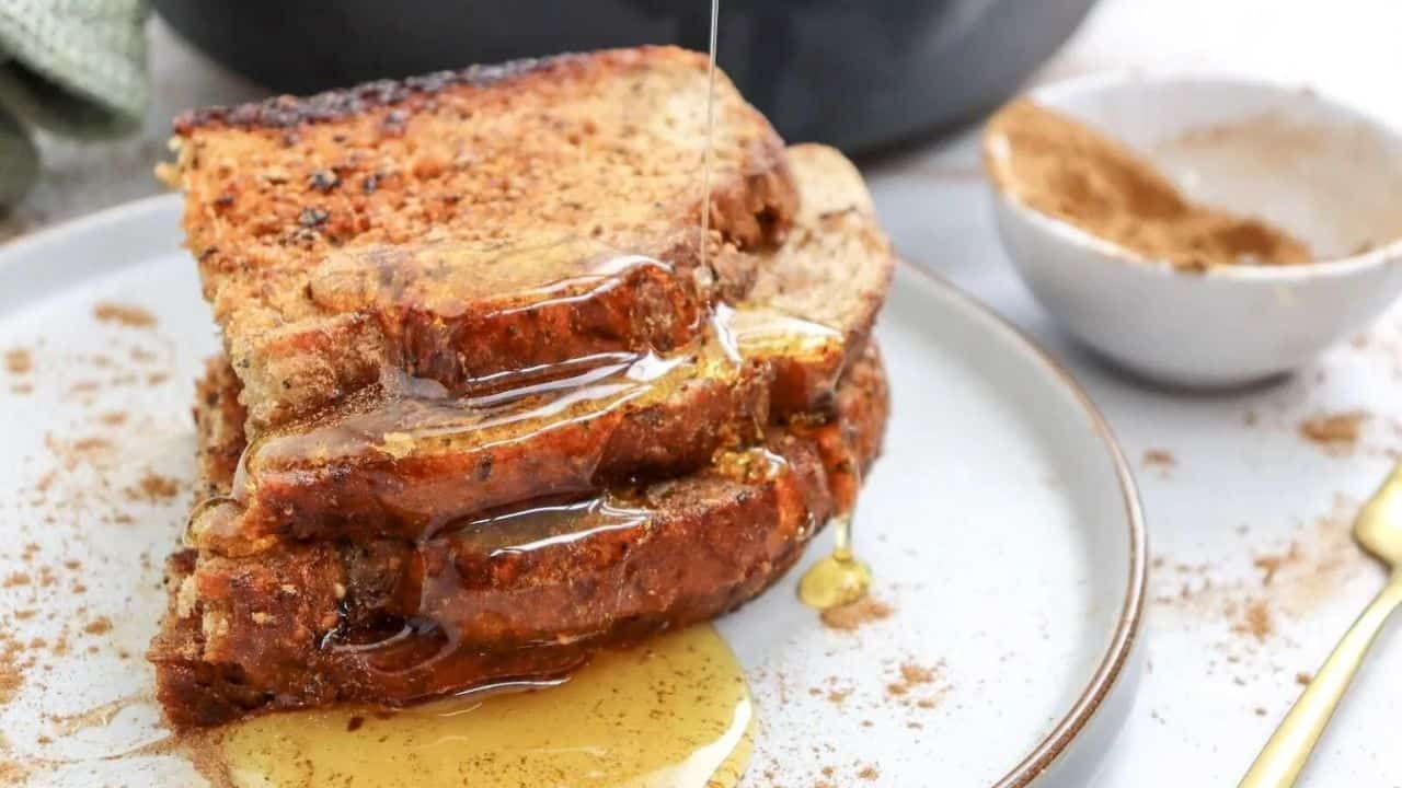 Sourdough Cinnamon Sugar Toast with Syrup