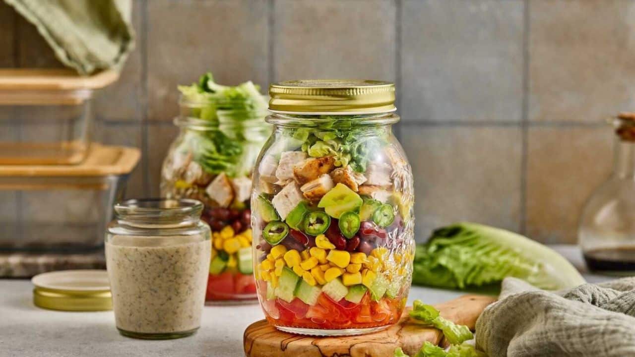 Southwest Chicken Salad in a Jar