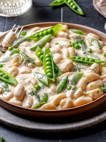 Spring Gnocchi with Sugar Snap Peas and Dill Cream Sauce