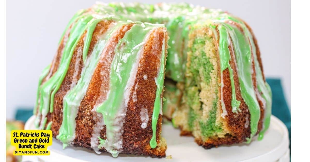 St Patrick's Day Green And Gold Bundt Cake