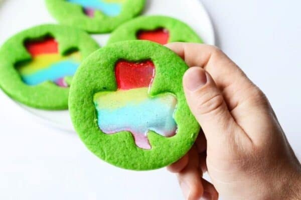 Stained Glass Shamrock Cookies