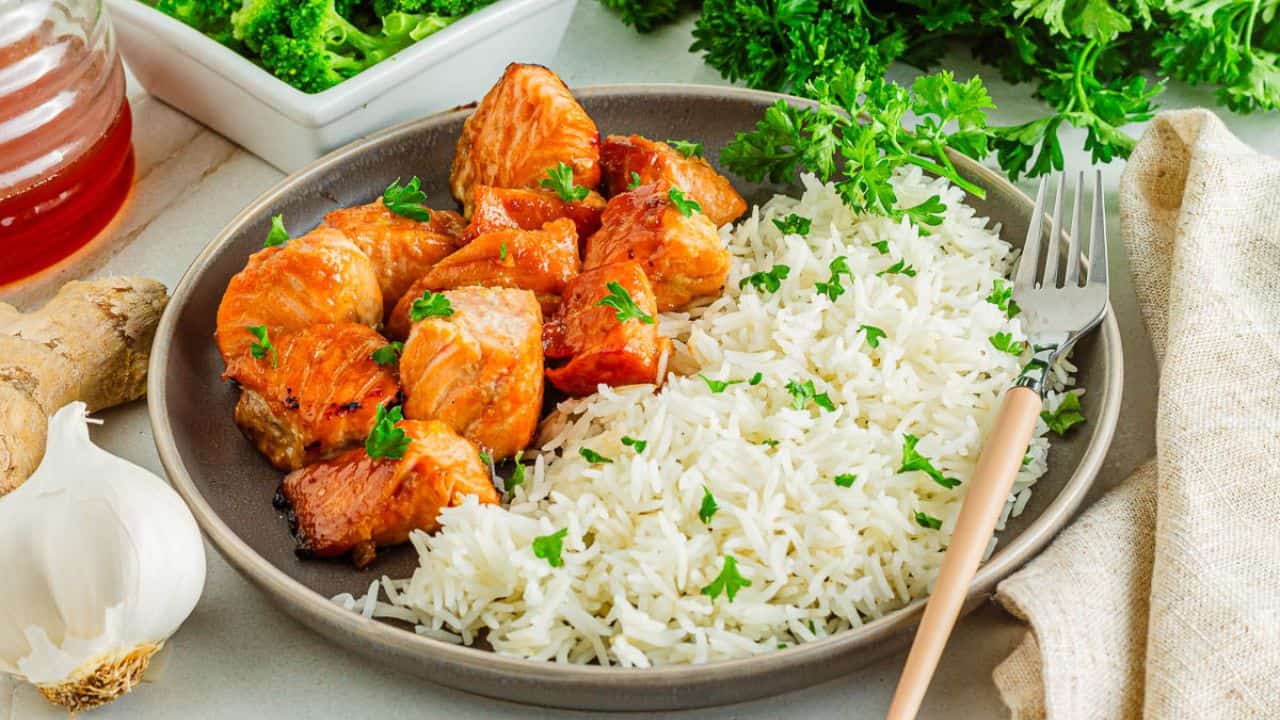 Teriyaki Salmon Bites