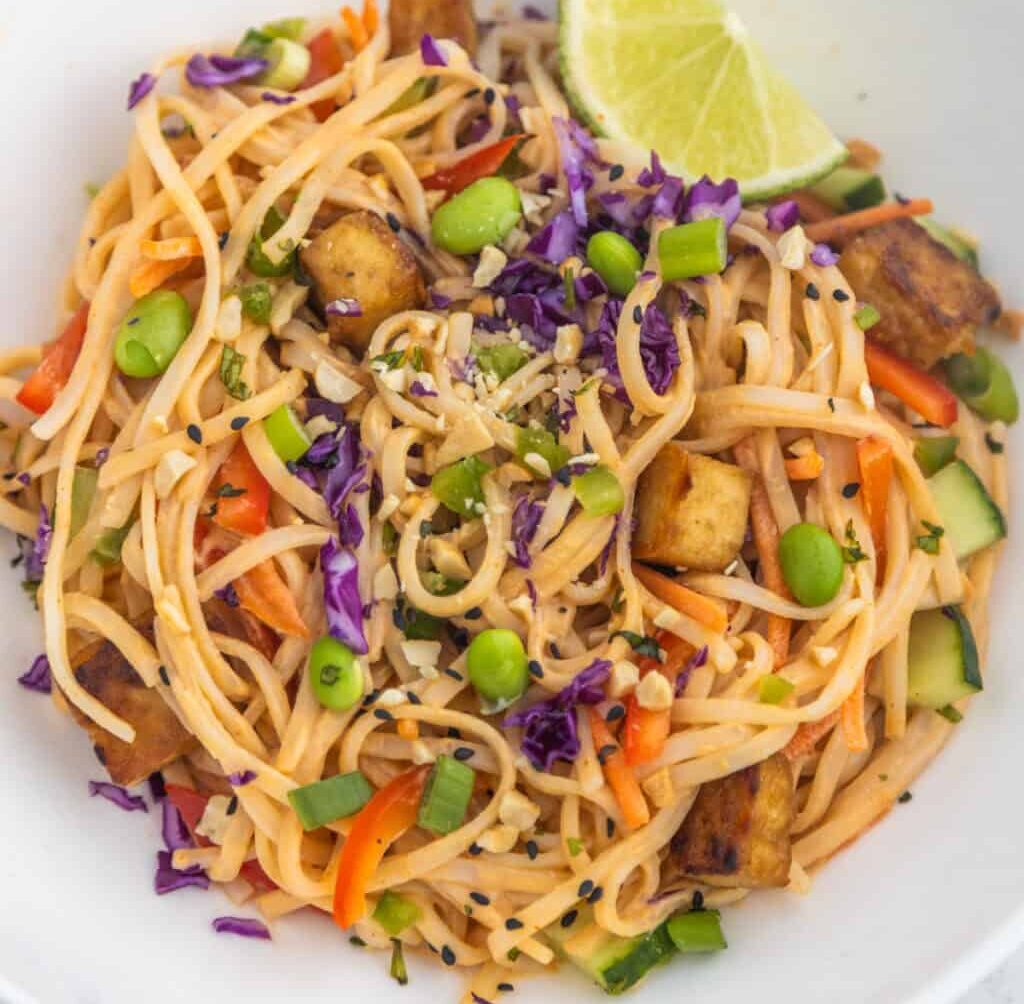 Thai Noodle Salad with Spicy Peanut Sauce